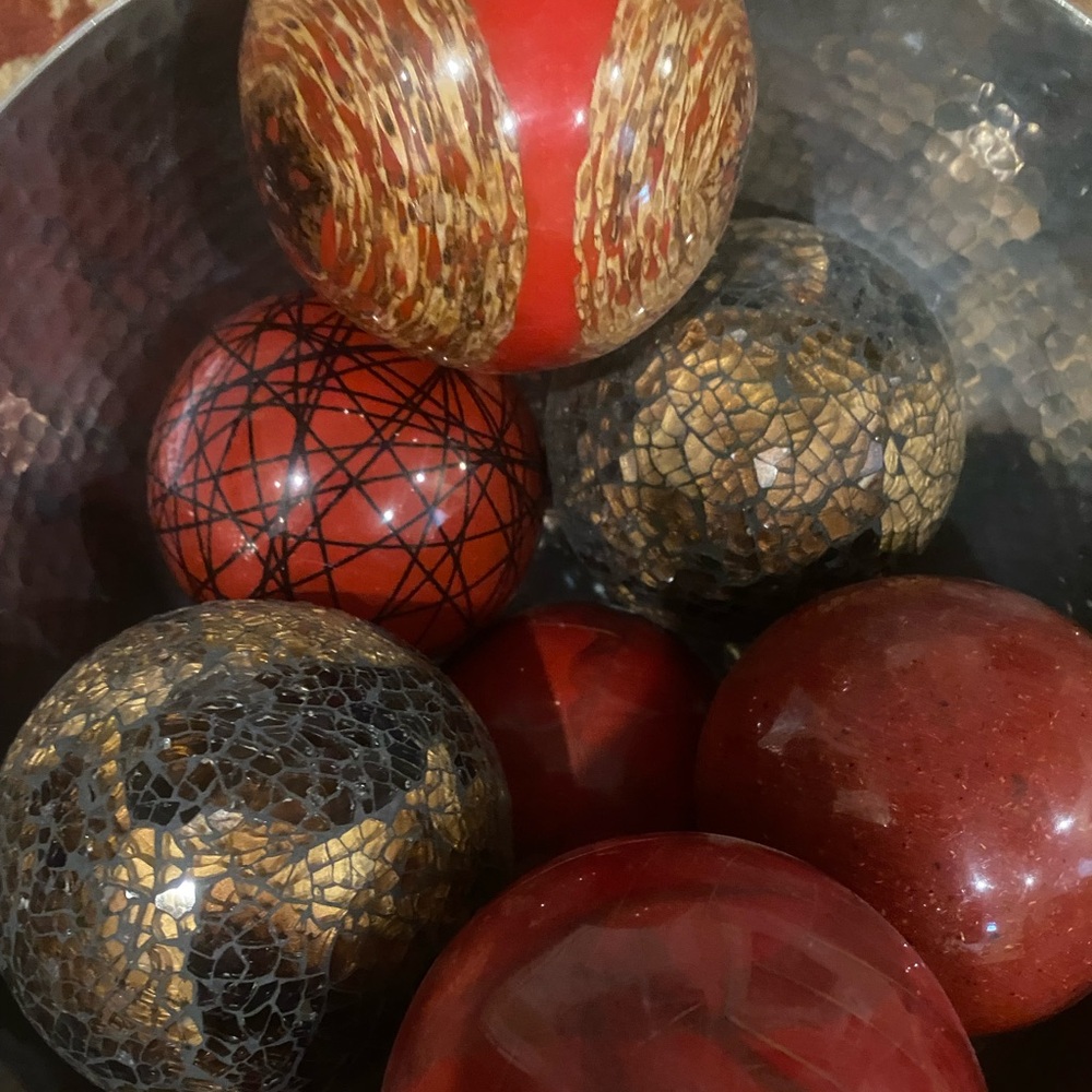 Elegant Red and Gold Holiday Orbs set of 10